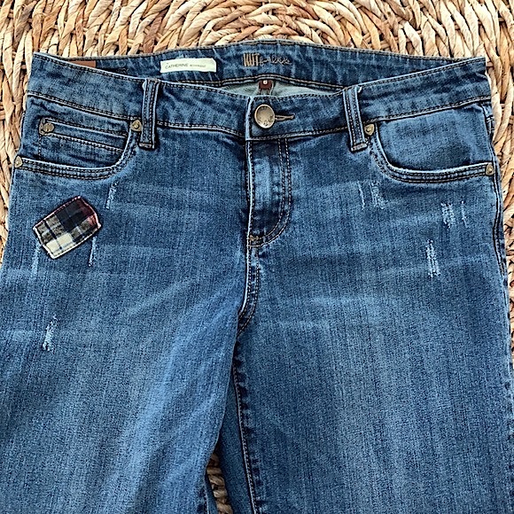 KFTK Catherine Boyfriend Plaid Patch Jean - Picture 9 of 16